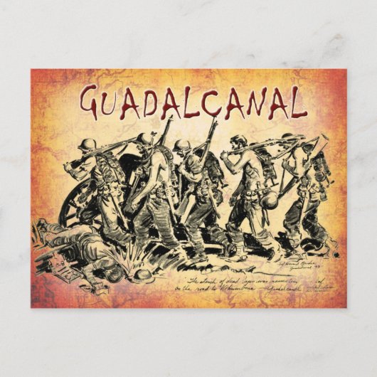 Slag bij Guadalcanal, 1943 Briefkaart (Voorkant)