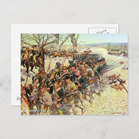 Slag bij Guilford Courthouse - Amerikaanse Revolut Briefkaart (Voorkant / Achterkant)