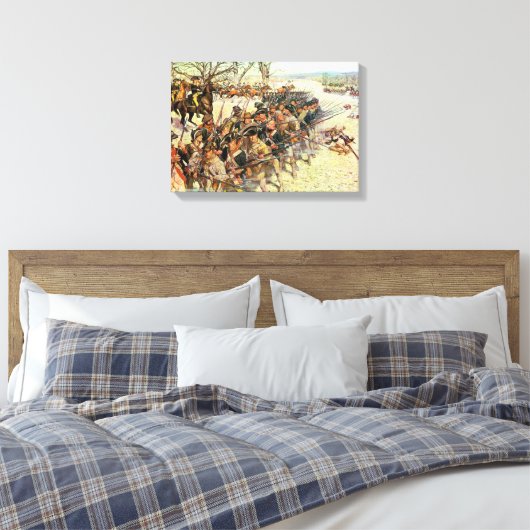 Slag bij Guilford Courthouse - Amerikaanse Revolut Canvas Afdruk (Insitu (Slaapkamer))