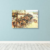 Slag bij Guilford Courthouse - Amerikaanse Revolut Canvas Afdruk (Insitu (Houten vloer))