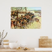 Slag bij Guilford Courthouse van Charles McBarron Poster (Keuken)