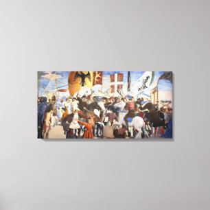 SLAG BIJ HERACLIUS door Piero Della Francesca Canvas Afdruk