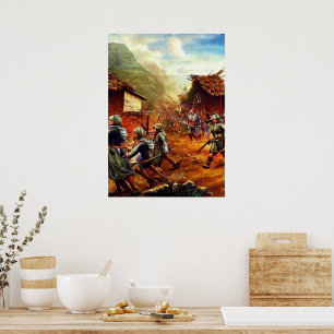 Slag bij het Poster voor digitale kunst in het dor