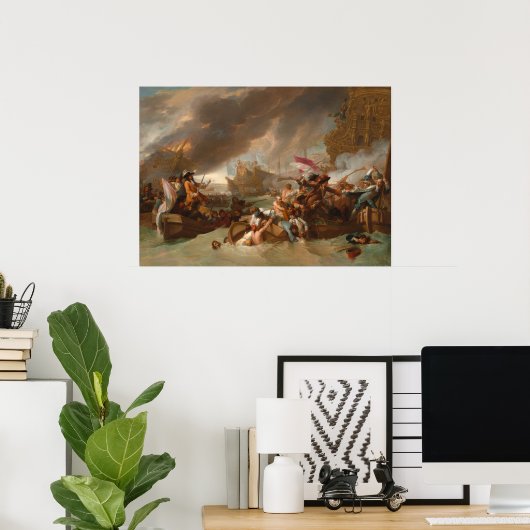 Slag bij La Hogue - Benjamin West Fine Art Poster (Thuiskantoor)