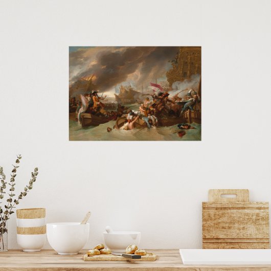 Slag bij La Hogue - Benjamin West Fine Art Poster (Keuken)