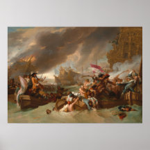 Slag bij La Hogue - Benjamin West Fine Art Poster