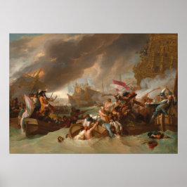 Slag bij La Hogue - Benjamin West Fine Art Poster