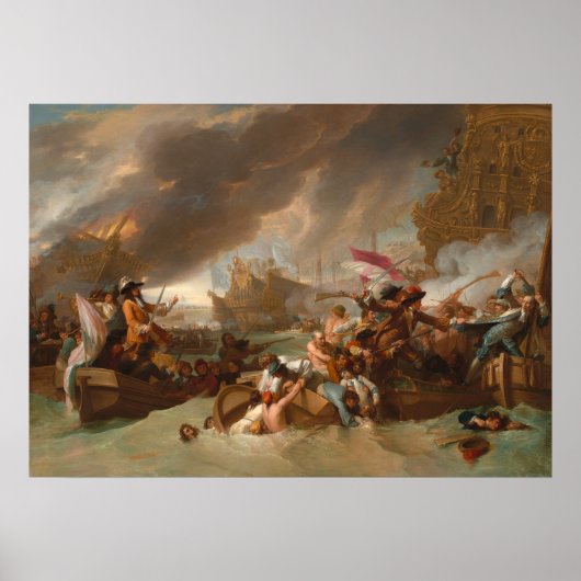 Slag bij La Hogue - Benjamin West Fine Art Poster (Voorkant)