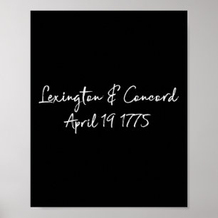 Slag bij Lexington en Concord april 1775 Revolutie Poster