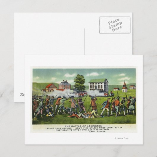 Slag bij Lexington Scene Briefkaart (Voorkant / Achterkant)