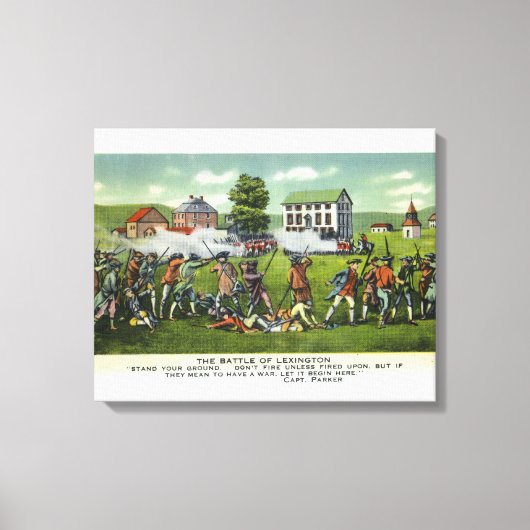 Slag bij Lexington Scene Canvas Afdruk (Voorkant)