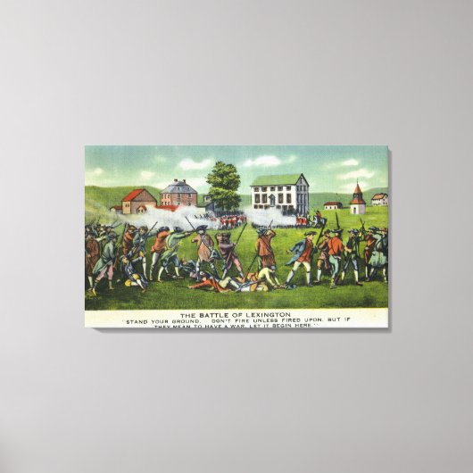 Slag bij Lexington Scene Canvas Afdruk (Voorkant)
