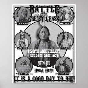 Slag bij Little Big Horn Native Amerikanen Poster