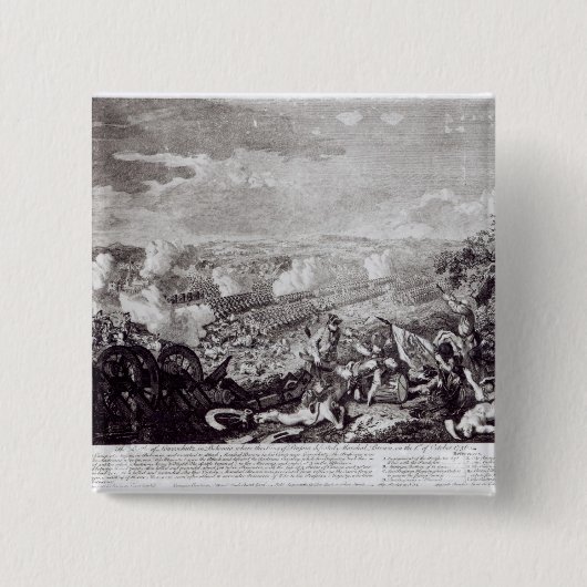 Slag bij Lobositz, 1 oktober 1756 Vierkante Button 5,1 Cm (Voorkant)