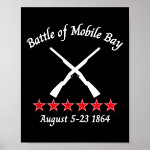 Slag bij Mobile Bay Alabama 1864 Poster