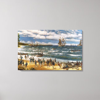 Slag bij Nassau, Canvas Art Print