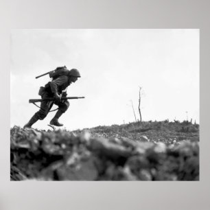 Slag bij Okinawa schilderen Poster