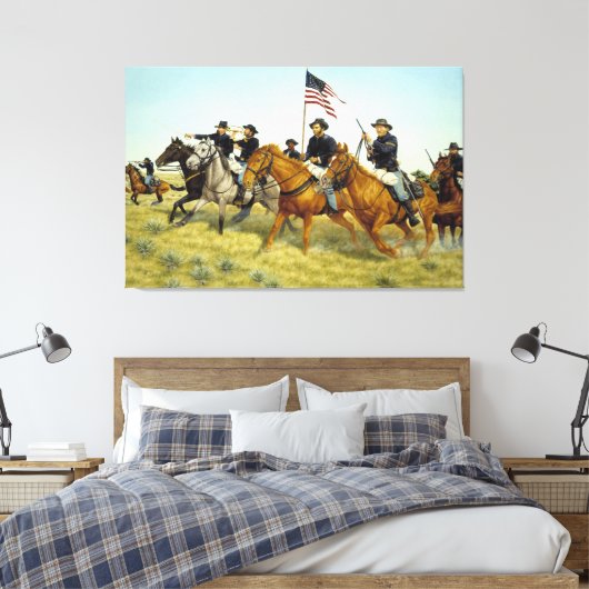 Slag bij Prairie Dog Creek door Ralph Heinz Canvas Afdruk (Insitu (Slaapkamer))