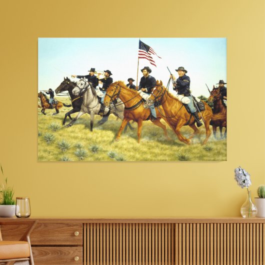 Slag bij Prairie Dog Creek door Ralph Heinz Canvas Afdruk (Insitu (Woonkamer))