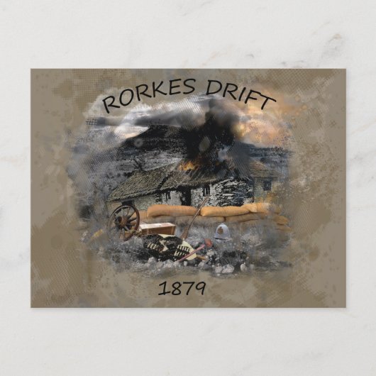 Slag bij Rorke's Drift 1879 Briefkaart (Voorkant)
