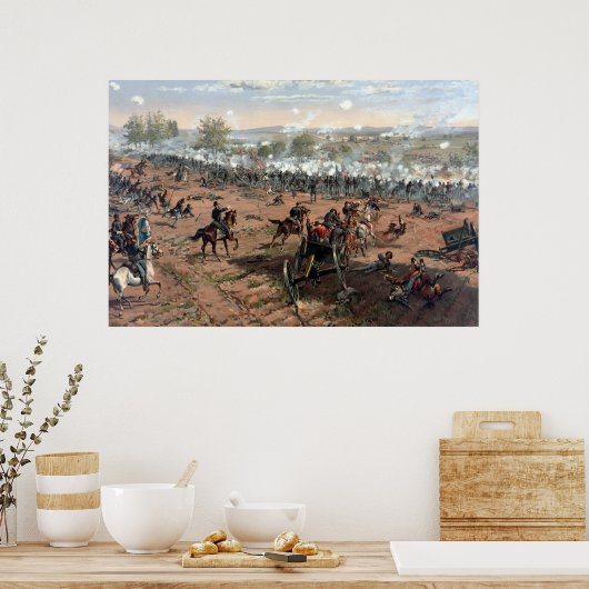 Slag bij schilderij Gettysburg (gerestaureerd) Poster (Keuken)