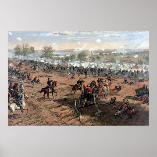 Slag bij schilderij Gettysburg (gerestaureerd) Poster (Voorkant)