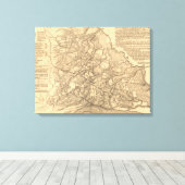 Slag bij Shiloh - Kaart 2 van de burgeroorlog Canvas Afdruk (Insitu (Houten vloer))