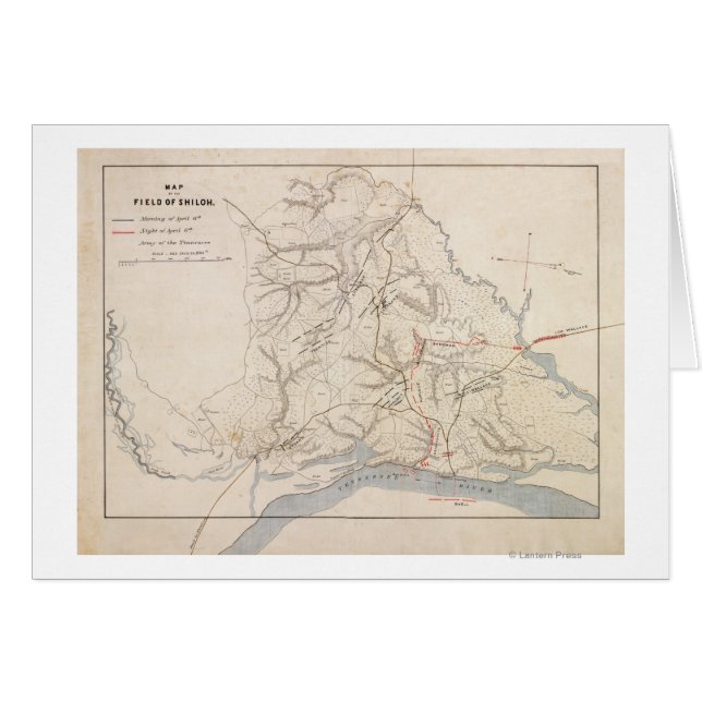 Slag bij Shiloh - Kaart van de burgeroorlog 4 (Voorkant Horizontaal)