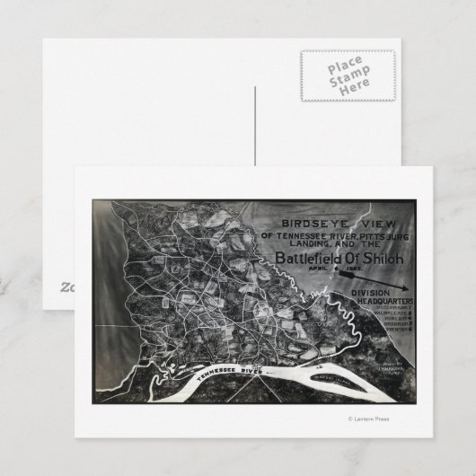Slag bij Shiloh - Kaart van de burgeroorlog in pan (Voorkant / Achterkant)