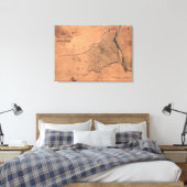 Slag bij Shiloh - Kaart van de burgeroorlog in pan Canvas Afdruk (Insitu (Slaapkamer))