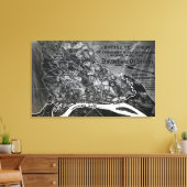 Slag bij Shiloh - Kaart van de burgeroorlog in pan Canvas Afdruk (Insitu (Woonkamer))