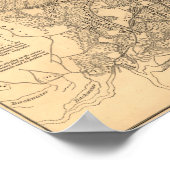 Slag bij Shiloh - Kaart van de burgeroorlog in pan Poster (Hoek)