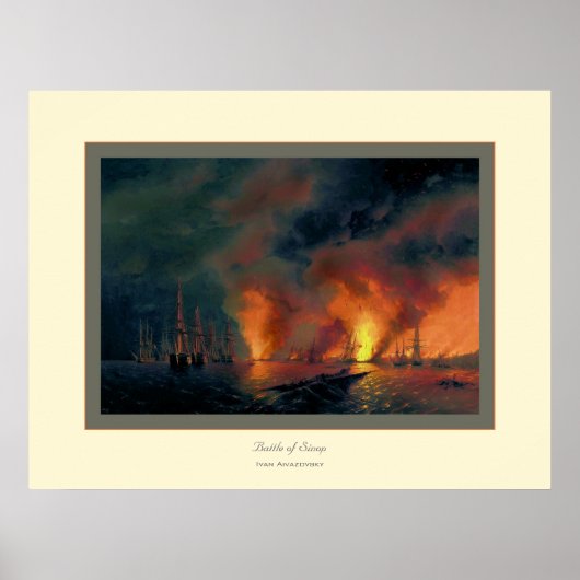 Slag bij Sinop~ Ivan Aivazovsky Poster (Voorkant)