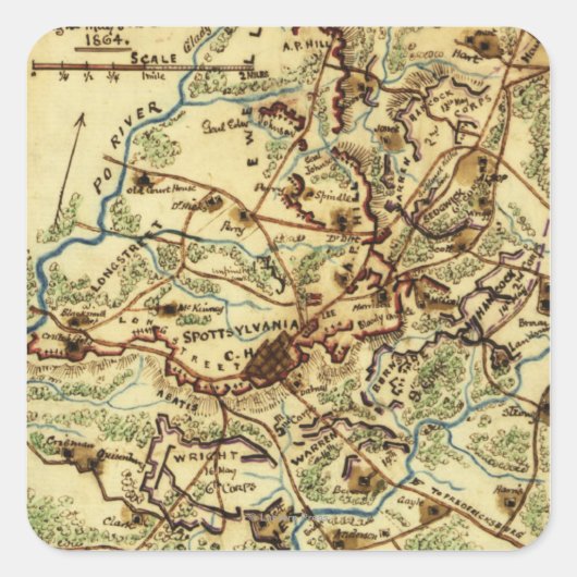 Slag bij Spotsylvania Court House Vierkante Sticker (Voorkant)
