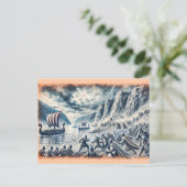 Slag bij Stiklestad bij Pastel Chalk Drawing Briefkaart (Staand voorkant)