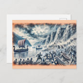 Slag bij Stiklestad bij Pastel Chalk Drawing Briefkaart (Voorkant / Achterkant)