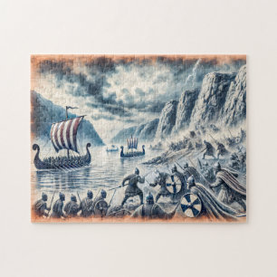 Slag bij Stiklestad in pastel krijttekening Legpuzzel