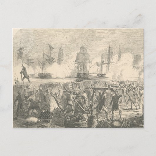 Slag bij Sullivan's Island, 1776 Briefkaart (Voorkant)