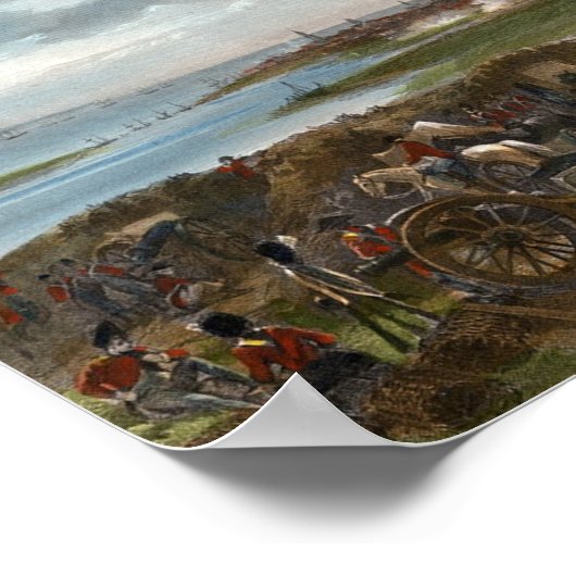 Slag bij Sullivan's Island, 1776 Poster (Hoek)