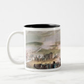 Slag bij Toulouse, gegraveerd Thomas Sutherland Tweekleurige Koffiemok (Links)