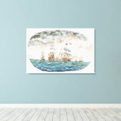 Slag bij Trafalgar 1805 1998 Canvas Afdruk (Insitu (Houten vloer))