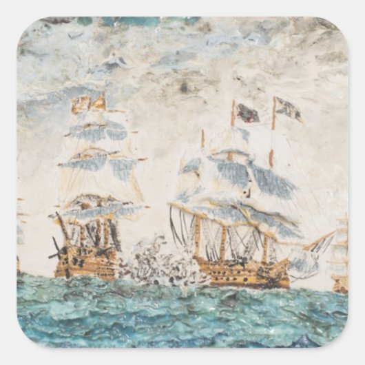 Slag bij Trafalgar 1805 1998 Vierkante Sticker (Voorkant)