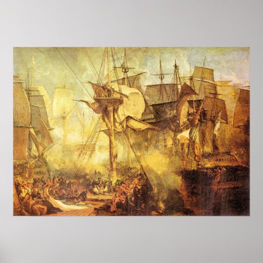 Slag bij Trafalgar door Joseph Mallord Turner Poster (Voorkant)