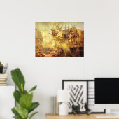 Slag bij Trafalgar door Joseph Mallord Turner Poster (Thuiskantoor)