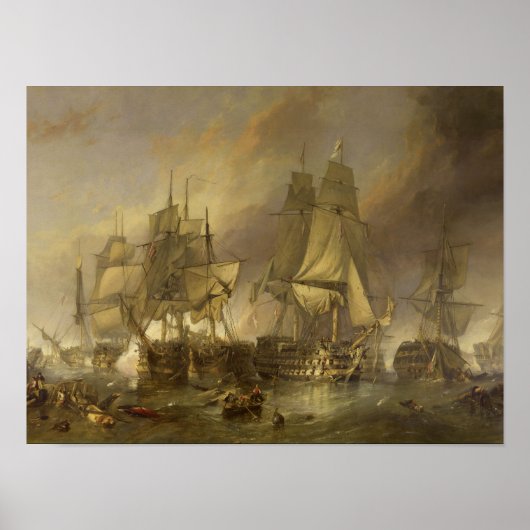 Slag bij Trafalgar Poster W C Stanfield 1836 (Voorkant)