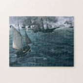 Slag bij USS Kearsarge en CSS Alabama door Manet Legpuzzel (Horizontaal)