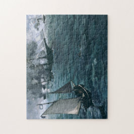 Slag bij USS Kearsarge en CSS Alabama door Manet Legpuzzel
