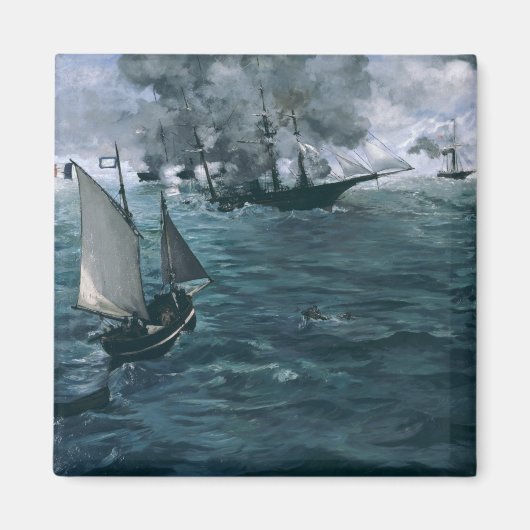 Slag bij USS Kearsarge en CSS Alabama door Manet Magneet (Voorkant)