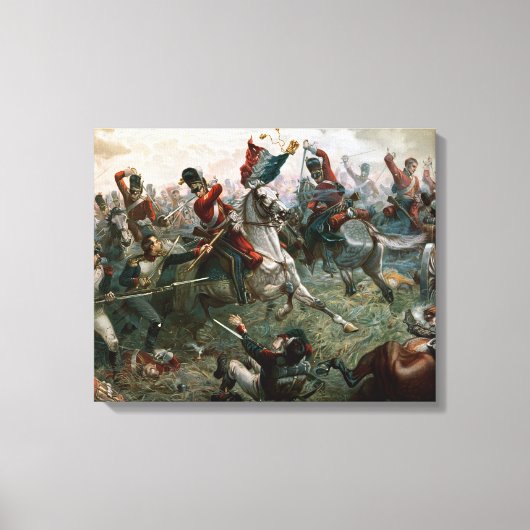 Slag bij Waterloo, 18 juni 1815, 1898 (kleur l) Canvas Afdruk (Voorkant)