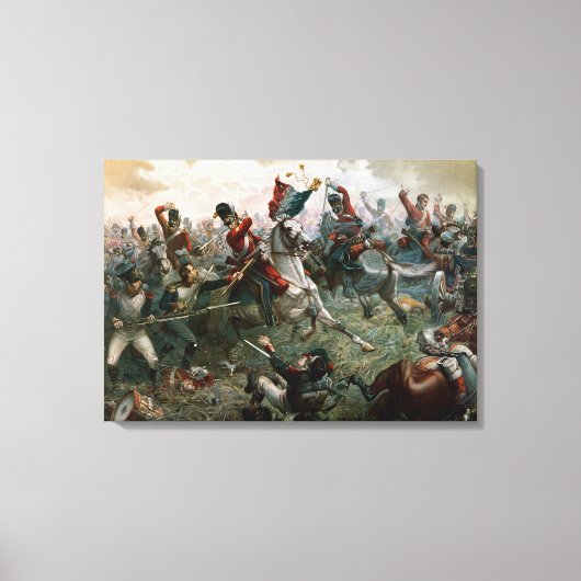 Slag bij Waterloo, 18 juni 1815, 1898 (kleur l) Canvas Afdruk (Voorkant)